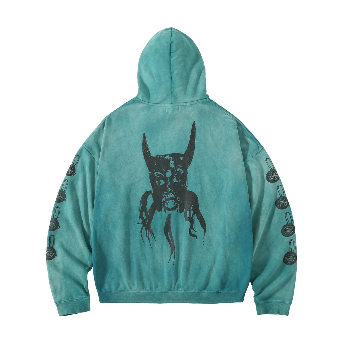 ERD 24SS Cracked Graphic Washed Hoodie - Blue