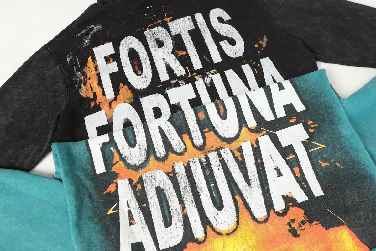 Godspeed Fortis Fortuna Adiuvat Skull Graphic Hoodie