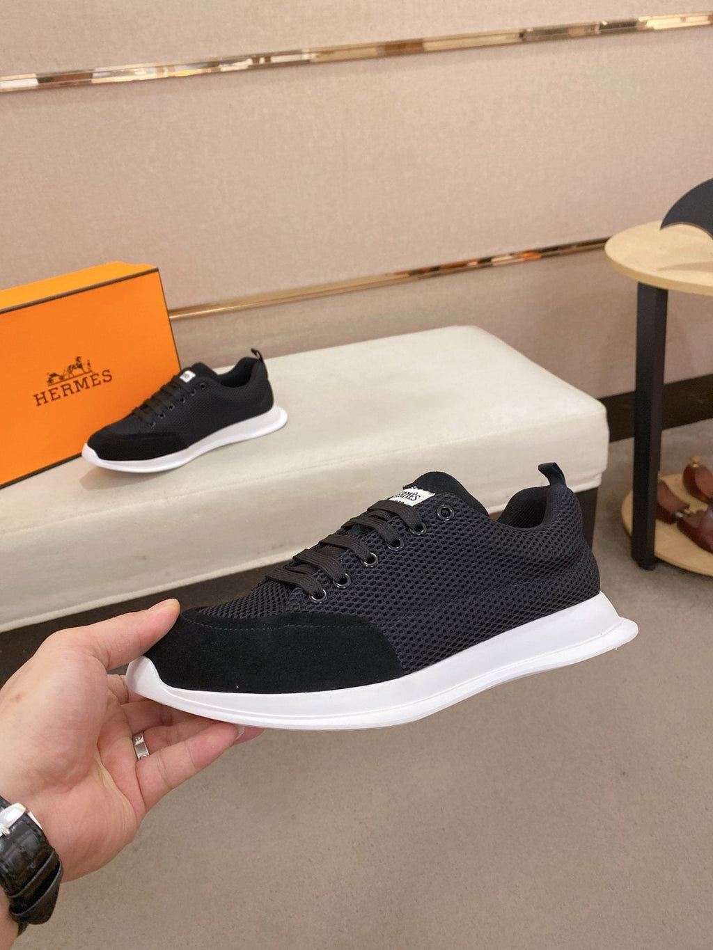Hermès Mesh Low-Top Sneakers